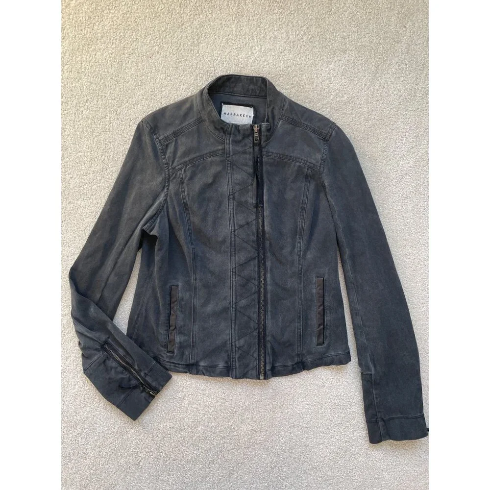 Anthropologie Marrakech Women's Small Harlow Asymmetrical Moto Jacket Leather - Picture 1 of 9